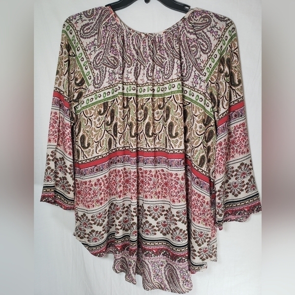 Show Me Your Mumu Bohemian Peasant Vneck Oversized Shirt Sz XS - Picture 5 of 8